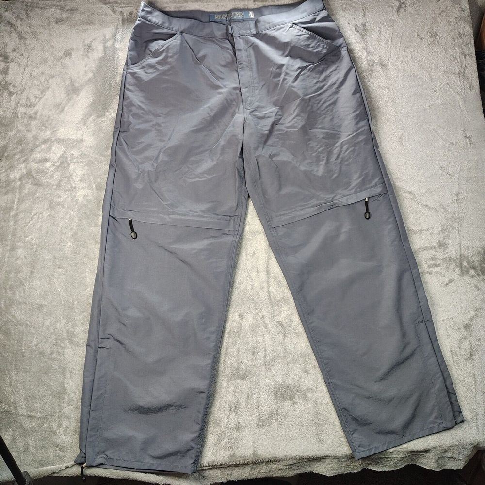 VTG Levis Silvertab Pants Mens 40x34 Gray Baggy Skater 90s Adjust Knee Pockets